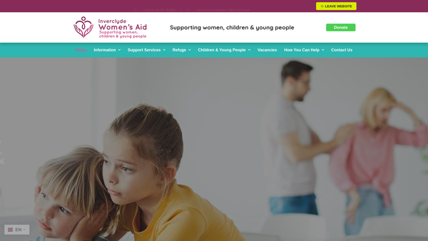 Screenshot of the Inverclyde Women's Aid SCIO website