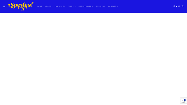 Screenshot of the Speyfest Association SCIO website