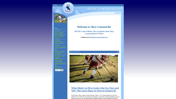 Screenshot of the Skye Camanachd SCIO website