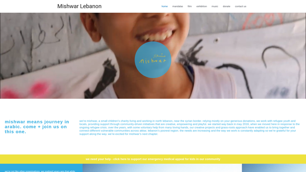 Screenshot of the Mishwar Amal - Trips of Hope website