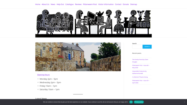 Screenshot of the Pittenweem Community Library and Information Centre website