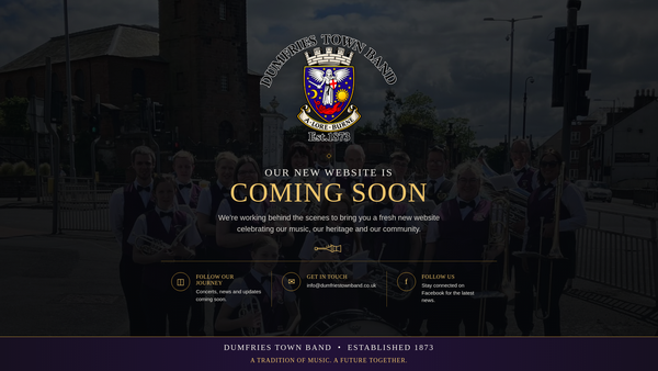 Screenshot of the Dumfries Town Band website