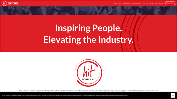 Screenshot of the Hospitality Industry Trust Scotland SCIO website