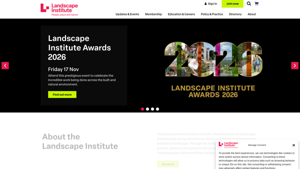 Screenshot of the Landscape Institute website