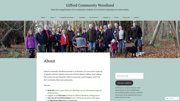 Screenshot of the Gifford Community Land Company website