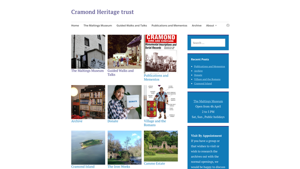 Screenshot of the Cramond Heritage Trust, 2017 website