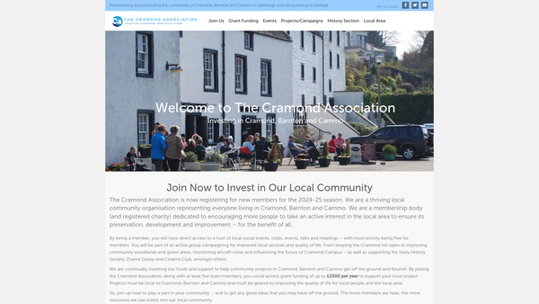 Screenshot of the The Cramond Association website