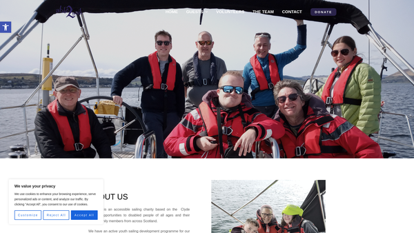 Screenshot of the able2sail SCIO website