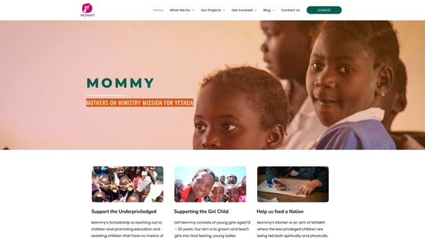 Screenshot of the Mothers on Ministry Mission for Yeshua website