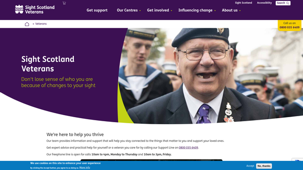 Screenshot of the Scottish War Blinded website