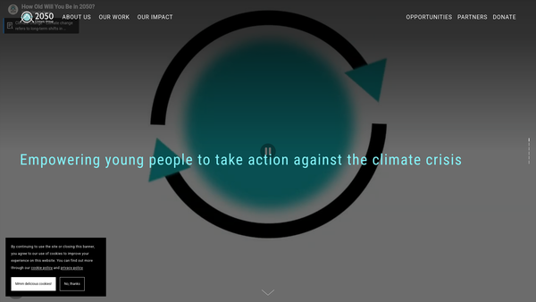 Screenshot of the 2050 Climate Group website
