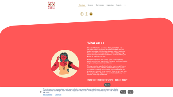 Screenshot of the Friends of Tremanna and Braes website