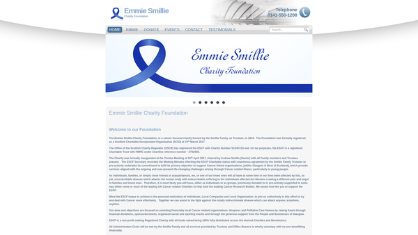 Screenshot of the Emmie Smillie Charity Foundation SCIO website