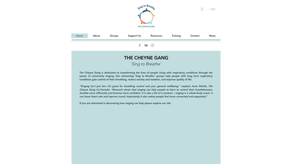 Screenshot of the The Cheyne Gang website