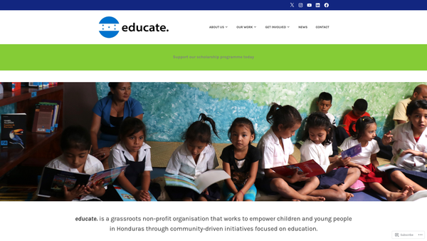 Screenshot of the educate. website