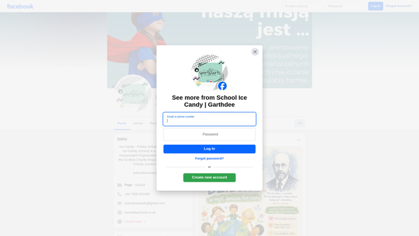 Screenshot of the Ice Candy School - Polska Szkola Sobotnia website