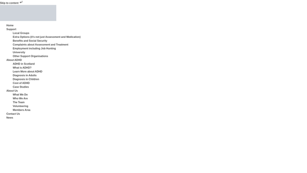 Screenshot of the The Scottish ADHD Coalition website