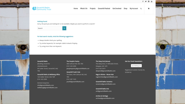 Screenshot of the Govanhill Baths Building Preservation Trust website