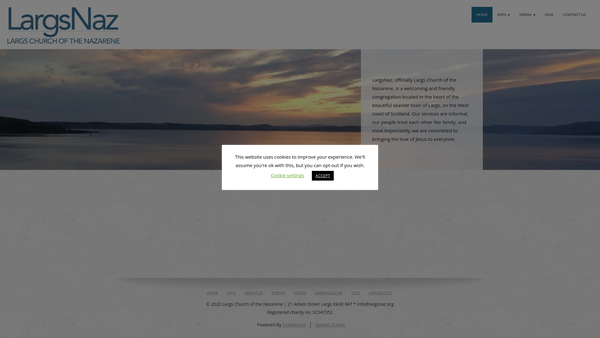 Screenshot of the Church of the Nazarene, Largs website