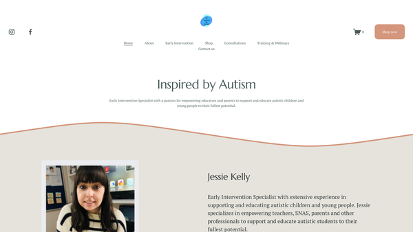 Screenshot of the Inspired by Autism website