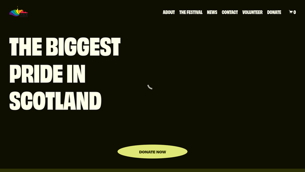 Screenshot of the Capital Pride website