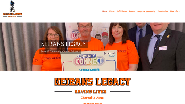 Screenshot of the Keirans Legacy website