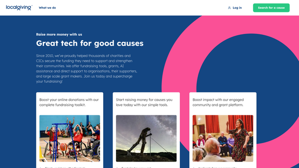Screenshot of the Localgiving Foundation website