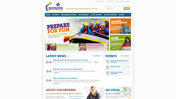 Screenshot of the 1st Lossiemouth Scout Group website