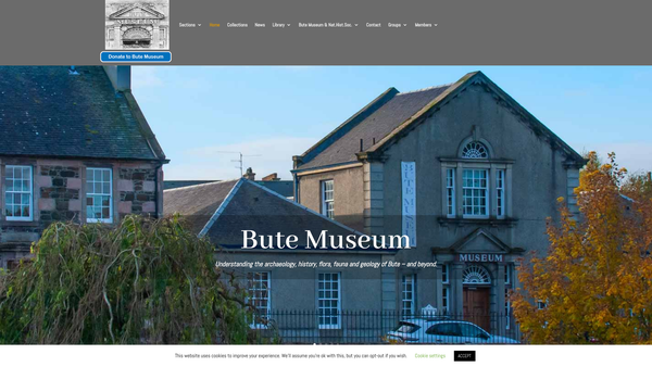 Screenshot of the Bute Museum and Natural History Society website