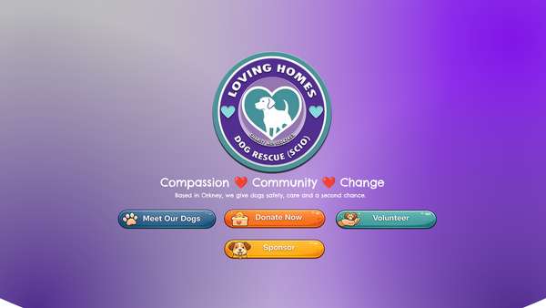 Screenshot of the Loving Homes Dog Rescue website