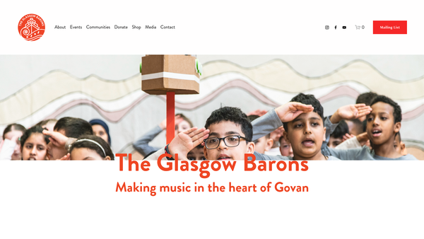Screenshot of the The Glasgow Barons website