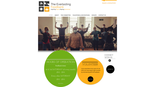 Screenshot of the The Everlasting Foodbank SCIO website