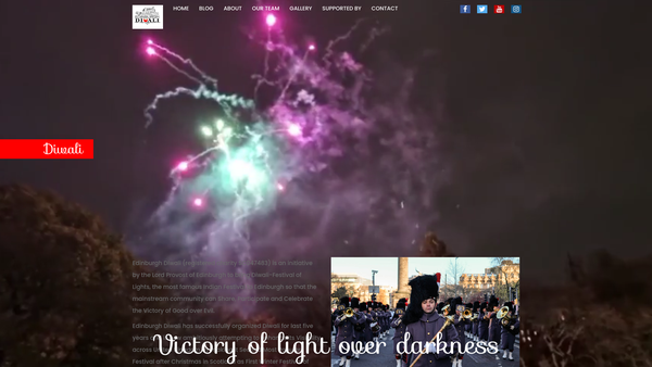 Screenshot of the Edinburgh Diwali website