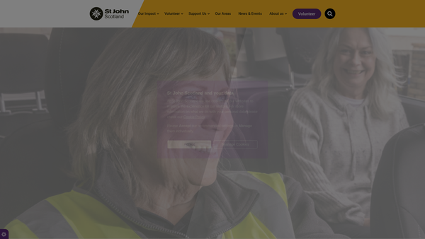 Screenshot of the St John Scotland website