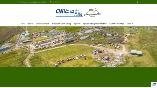 Screenshot of the Cunningsburgh & Districts Agricultural Society (SCIO) website