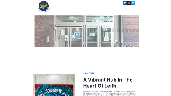 Screenshot of the Leith Community Centre Association SCIO website