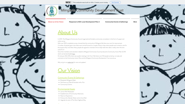 Screenshot of the Milngavie Community Development Trust website