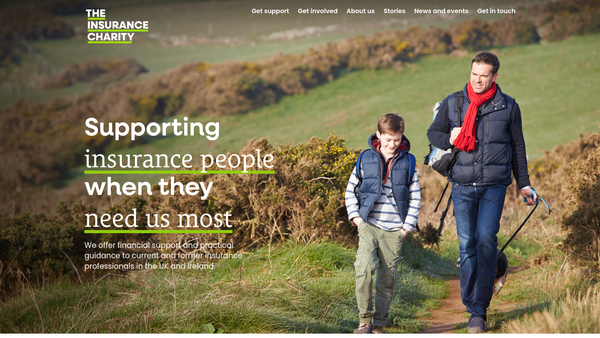 Screenshot of the The Insurance Charities website