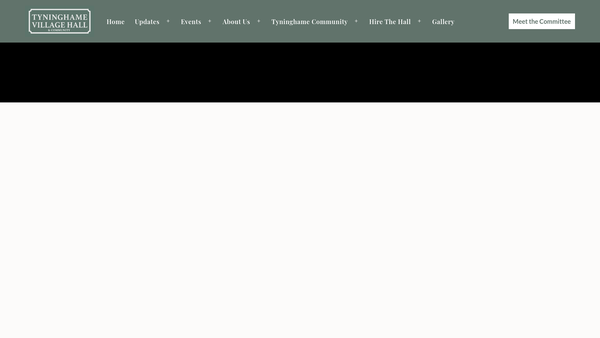 Screenshot of the Tyninghame Village Hall and Community SCIO website