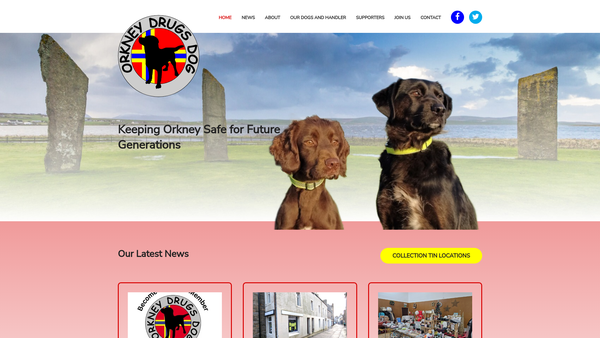 Screenshot of the Orkney Drugs Dog website