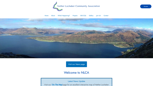 Screenshot of the Nether Lochaber Community Association (SCIO) website