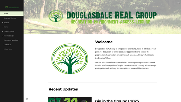 Screenshot of the Douglasdale Recreation, Environment, Access and Leisure Group website