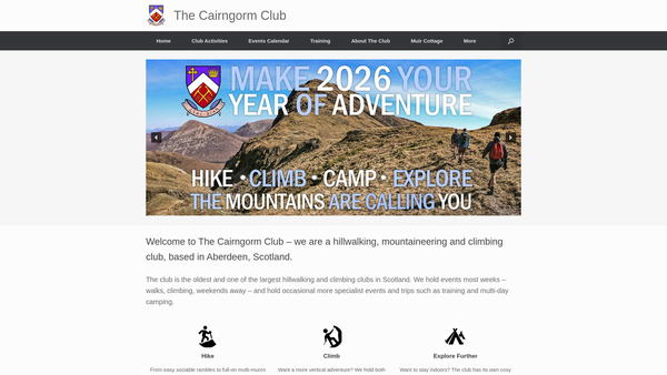 Screenshot of the The Cairngorm Club website