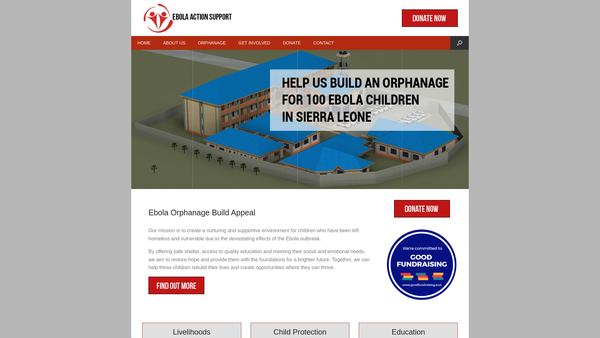Screenshot of the The Ebola Action Support website