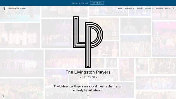 Screenshot of the The Livingston Players (SCIO) website