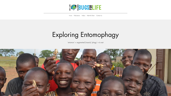 Screenshot of the Bugs for Life website