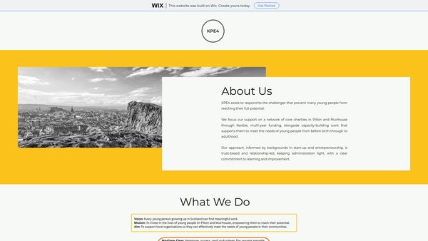 Screenshot of the KPE4 Charitable Trust website