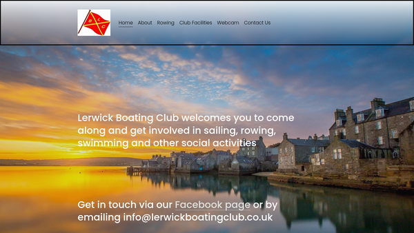 Screenshot of the Lerwick Boating Club website