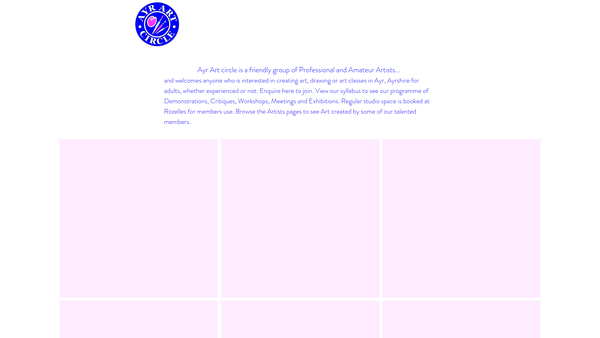 Screenshot of the Ayr Art Circle website