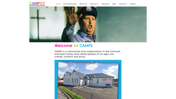 Screenshot of the Cumnock Arts Makes People Smile (SCIO) website